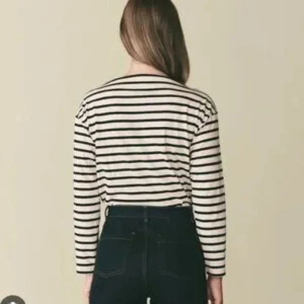 DOEN Irene tee in Black Newport Stripe - S - Picture 2 of 5